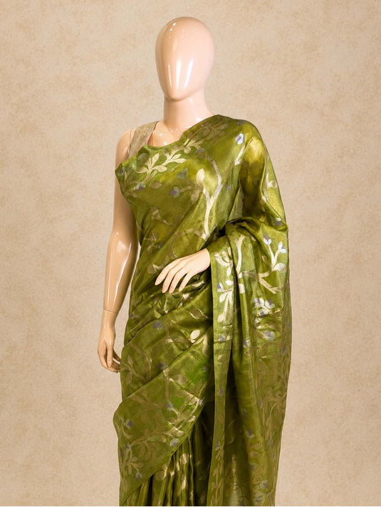 Green Tissue Silk Zari Woven Saree