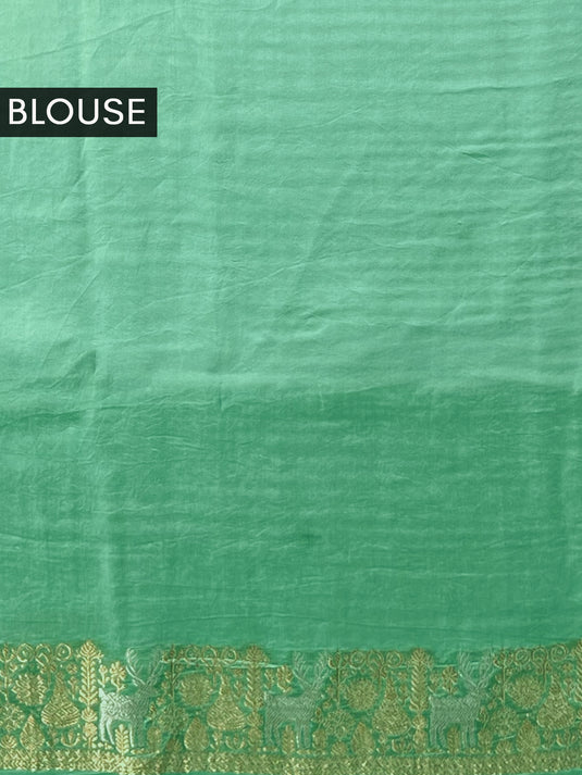 Green Satin Silk Zari Woven Saree