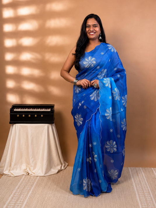 Blue Kota Silk Ombre Silk
