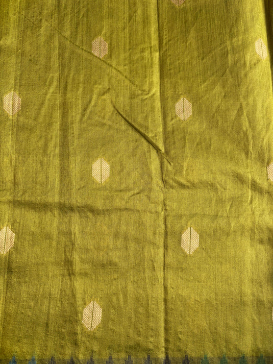 Green Tussar Zari Weaving Saree