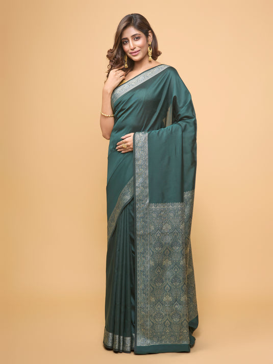 Green Woven Banarasi Silk Saree