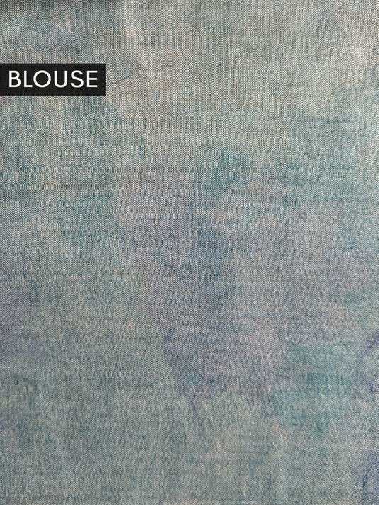 Blue Tussar Printed Saree