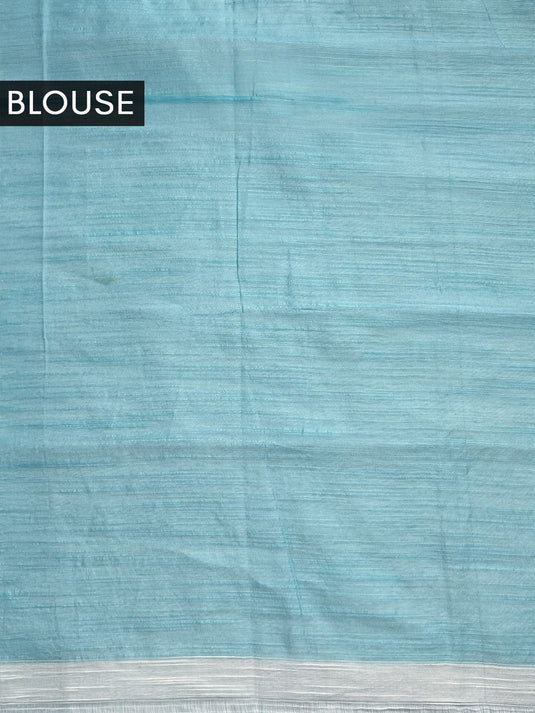 Blue Cotton Printed Saree