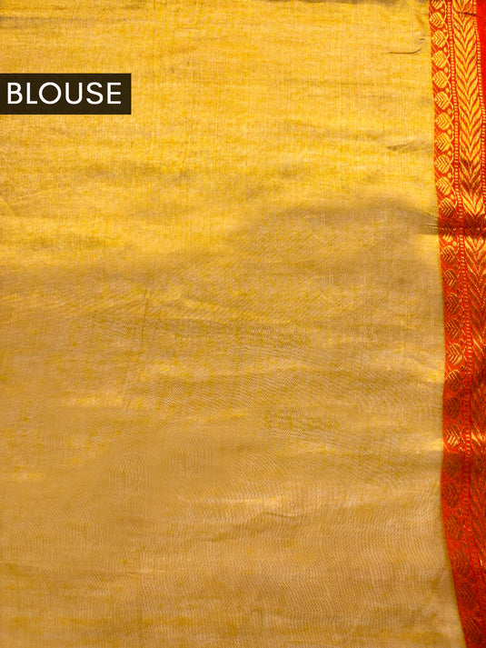Yellow Tissue Silk Zari Woven Saree