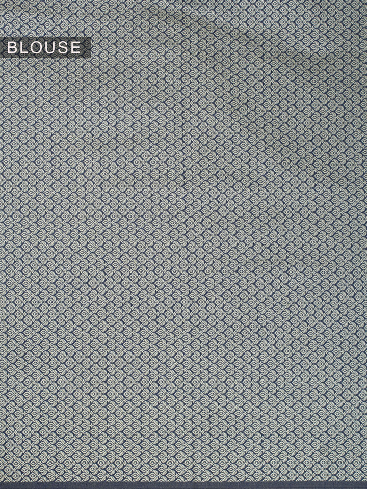 Blue Resham Weave Mulmul Cotton Saree