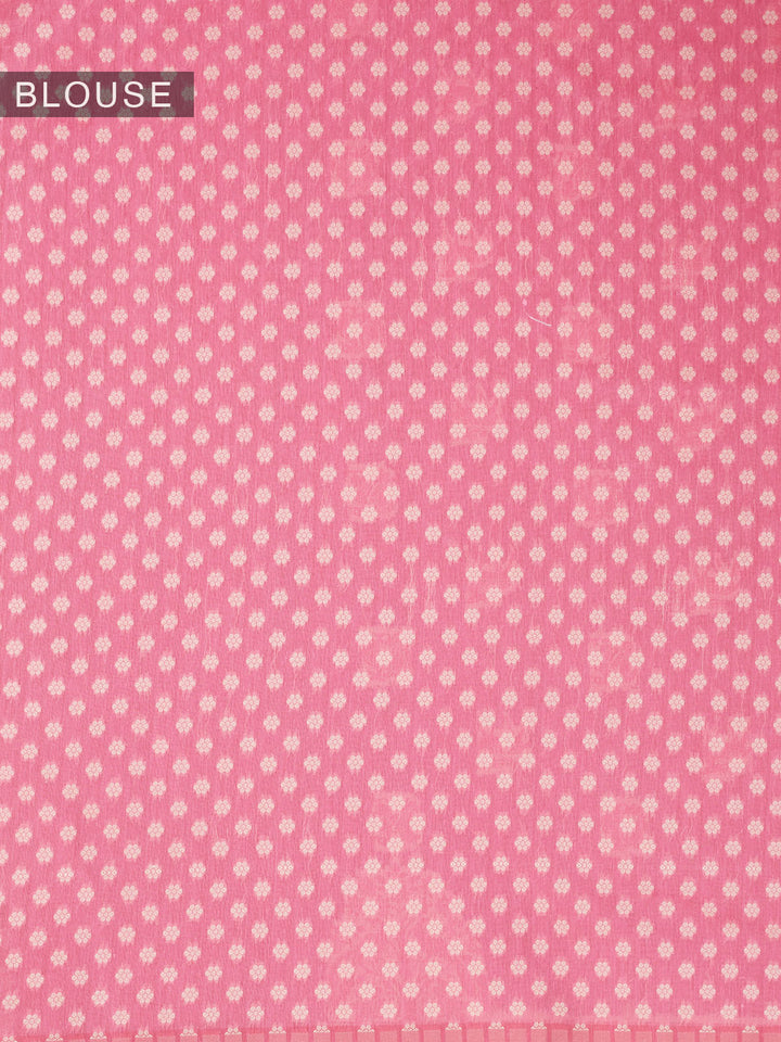 Pink Resham Weave Mulmul Cotton Saree