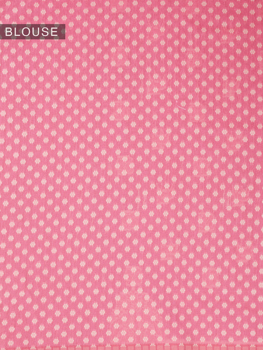 Pink Resham Weave Banarasi Cotton Saree
