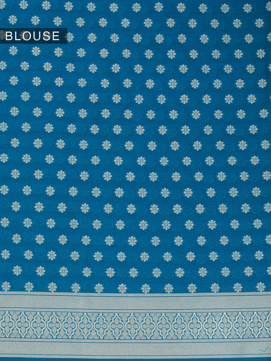 Blue Resham Weave Banarasi Cotton Saree