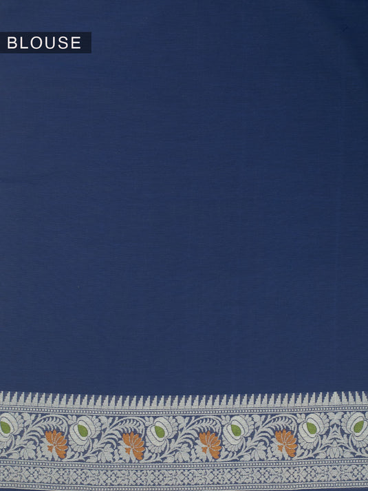 Blue Resham Weave Banarasi Cotton Saree