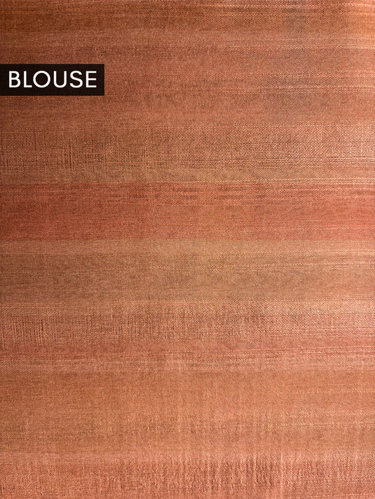 Orange Tussar Printed Saree