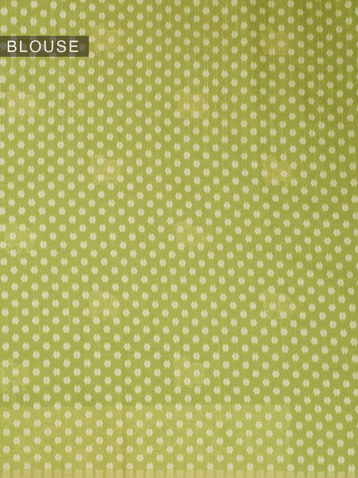 Green Resham Weave Mulmul Cotton Saree