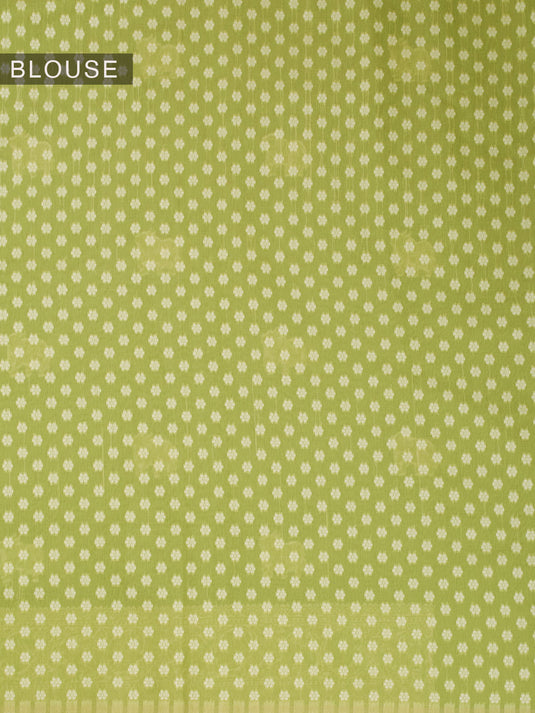 Green Resham Weave Banarasi Cotton Saree