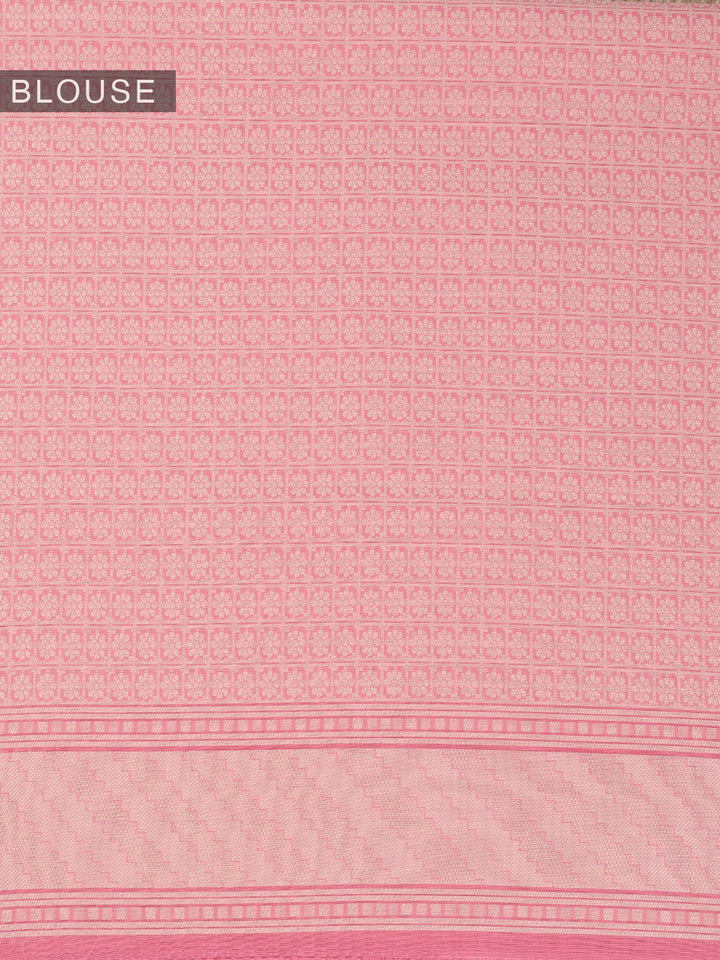 Pink Resham Weave Mulmul Cotton Saree