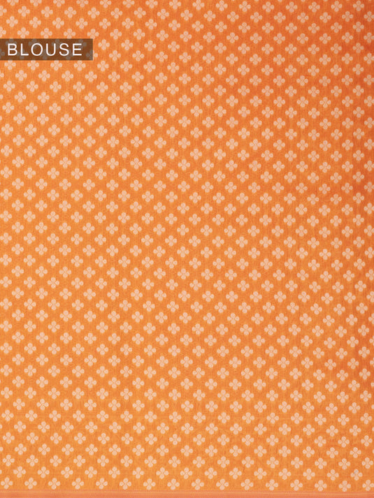 Orange Resham Weave Mulmul Cotton Saree