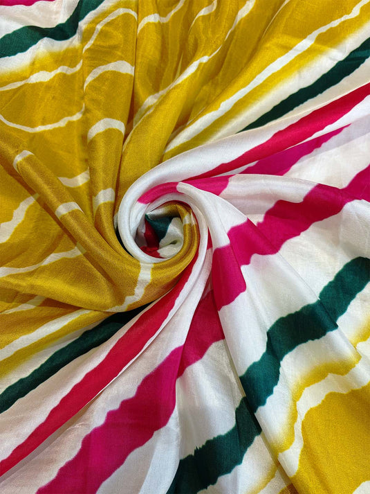 Yellow Dola Silk Patchwork Saree
