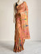 Orange Tussar Printed Saree