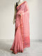 Pink Linen Plain Weave Saree