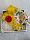 Yellow Dola Silk Patchwork Saree