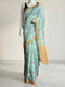 Blue Cotton Printed Saree