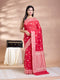 Red Resham Weave Banarasi Cotton Saree