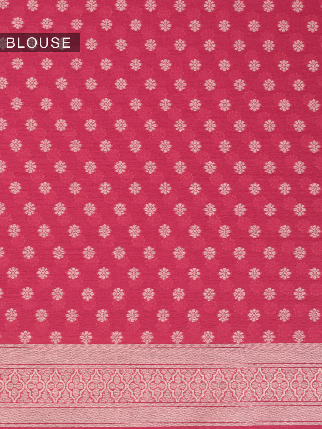 Rani Pink Resham Weave Mulmul Cotton Saree_6