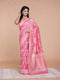 Pink Resham Weave Banarasi Cotton Saree