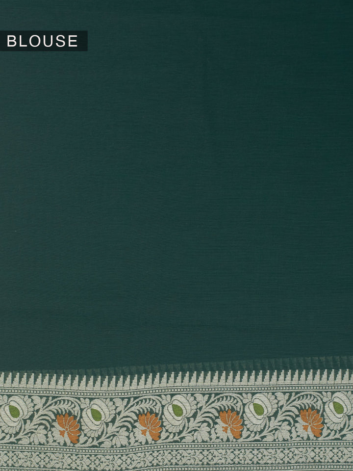 Green Resham Weave Mulmul Cotton Saree