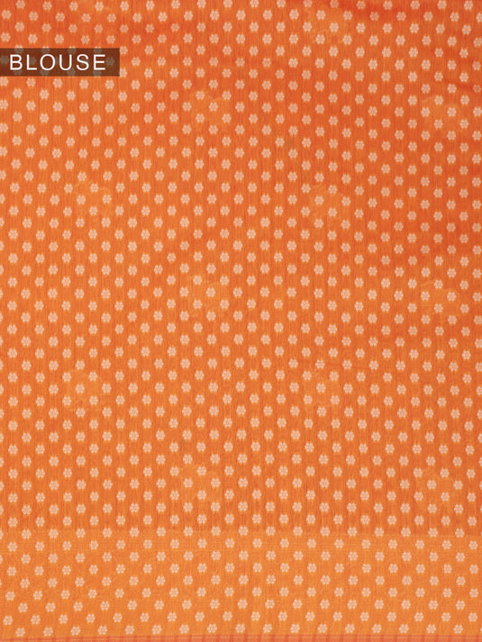 Orange Resham Weave Banarasi Cotton Saree
