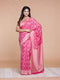 Rani Pink Resham Weave Banarasi Cotton Saree