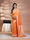 Orange Resham Weave Banarasi Cotton Saree
