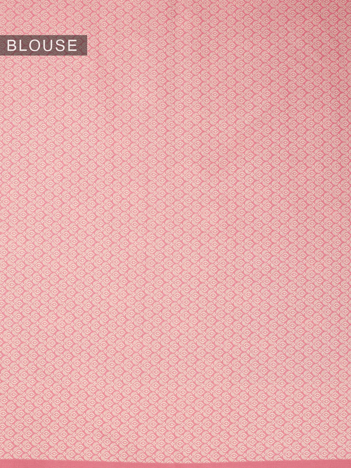 Pink Resham Weave Mulmul Cotton Saree