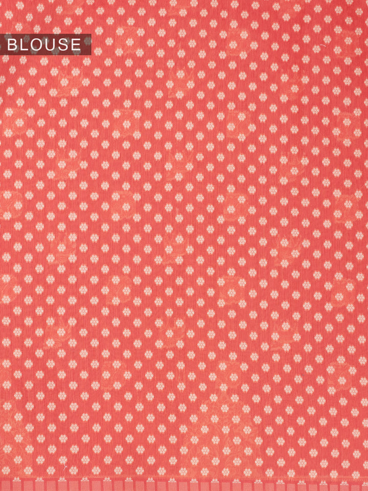 Orange Resham Weave Mulmul Cotton Saree