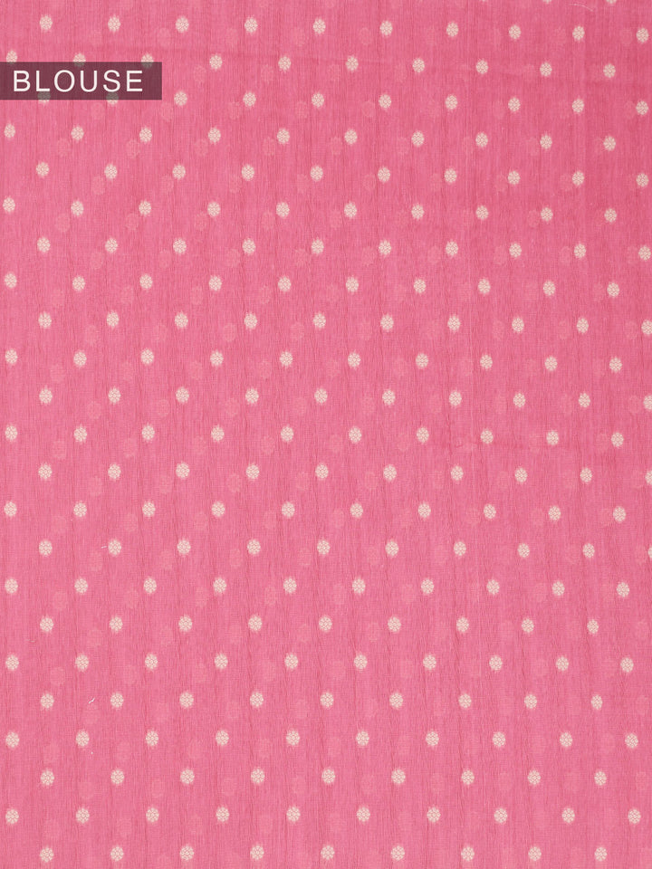 Pink Resham Weave Mulmul Cotton Saree