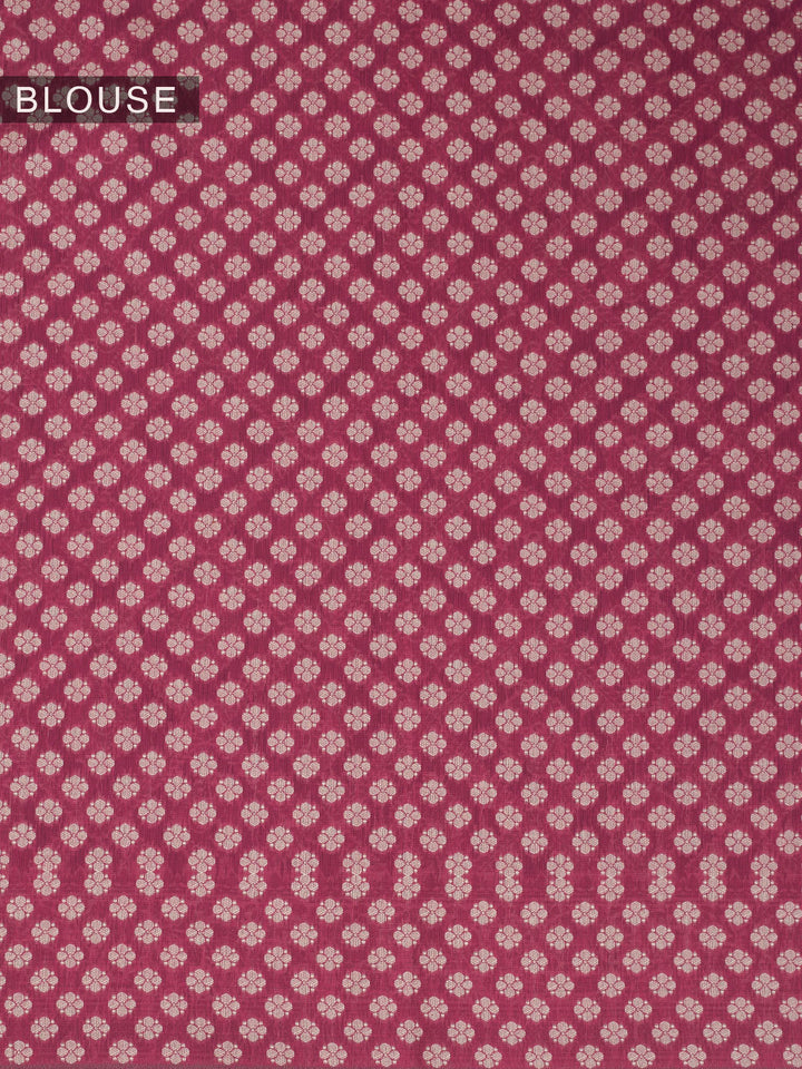 Magenta Resham Weave Mulmul Cotton Saree