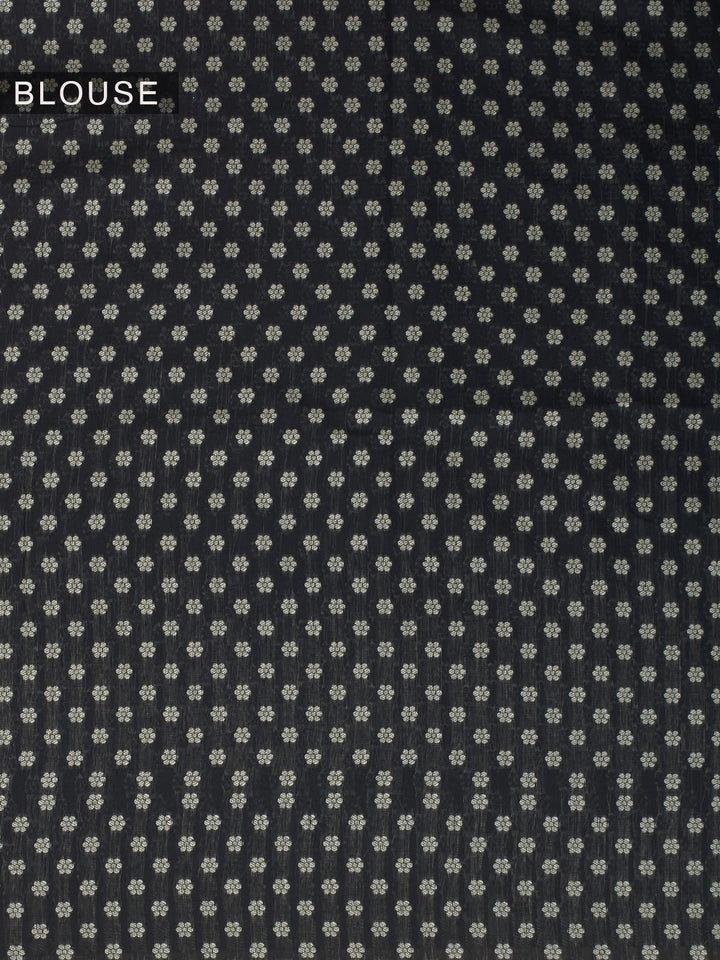 Black Resham Weave Mulmul Cotton Saree