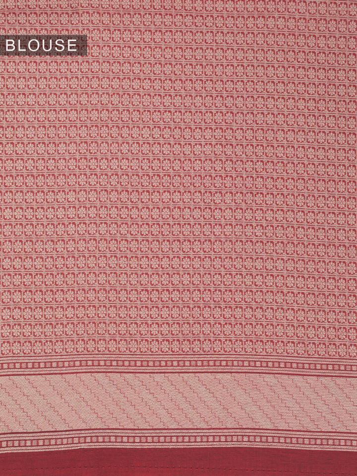 Maroon Resham Weave Mulmul Cotton Saree