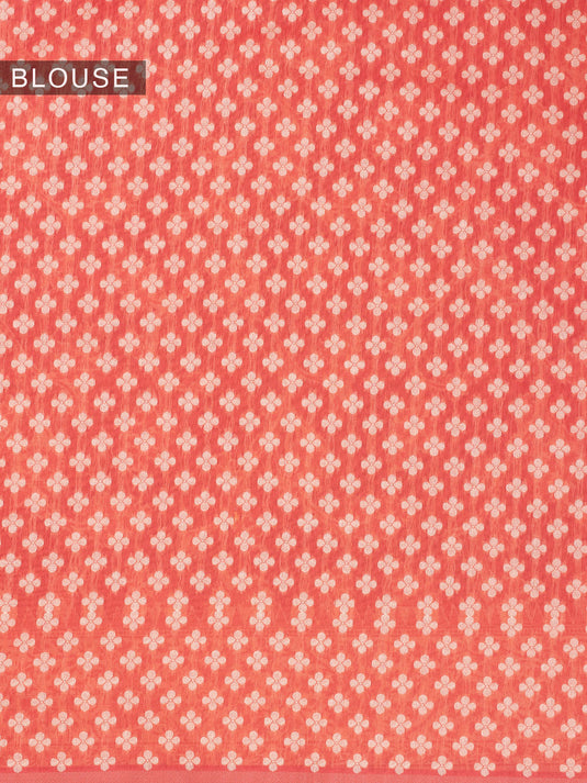 Rust Resham Weave Banarasi Cotton Saree