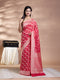 Red Resham Weave Banarasi Cotton Saree