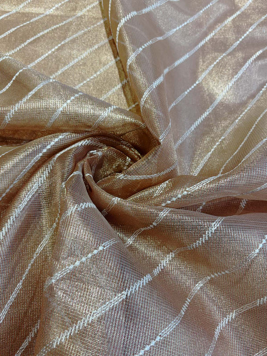 Rose Gold Kota Tissue Saree