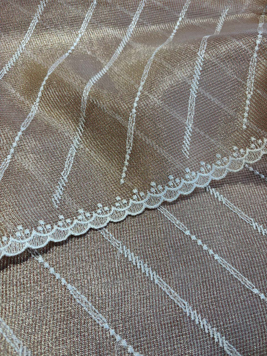 Rose Gold Kota Tissue Saree