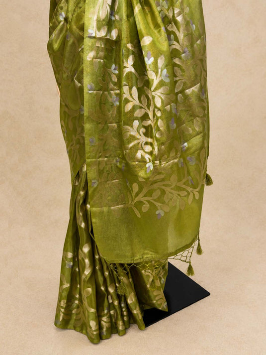 Green Tissue Silk Zari Woven Saree