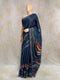 Blue Tussar Printed Saree
