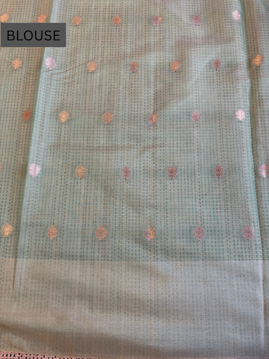 Teal Kota Zari Weaving Saree