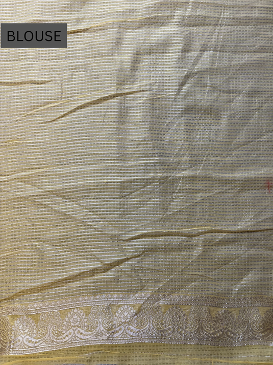 Yellow Chanderi Zari Weaving Saree