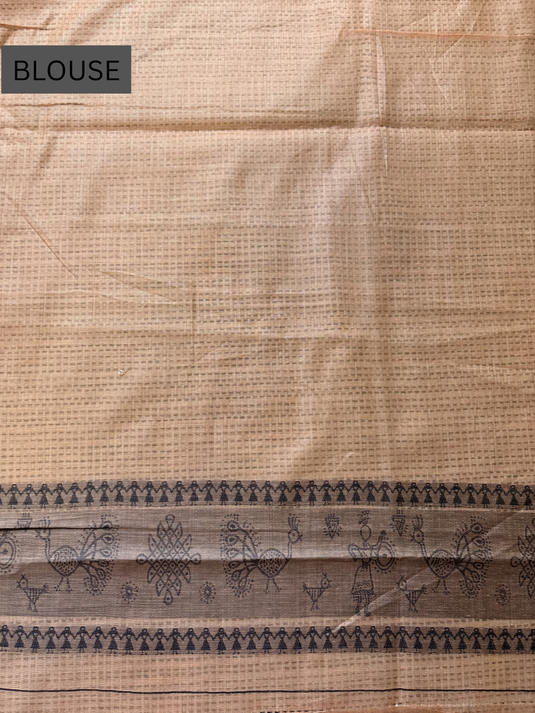 Orange Chanderi Warli Saree