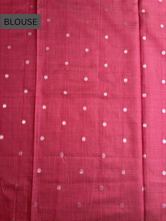 Peach Chanderi Tissue Reasham Weaving Saree