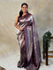 Purple Crepe Silk Brocade Saree
