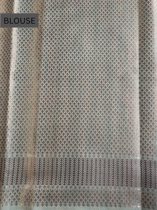 Teal Chanderi Zari Weaving Saree