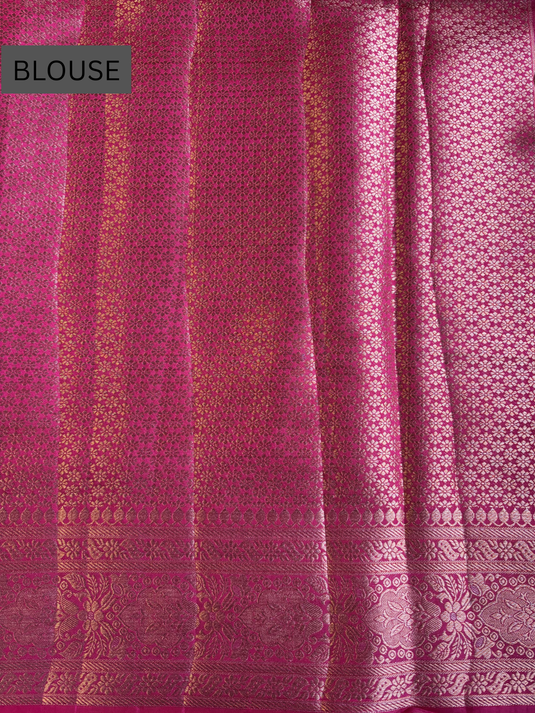 Orange Tussar Silk Zari Weaving Saree