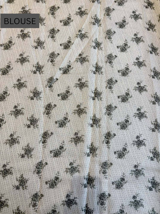 Beige Kota Silk Printed Saree